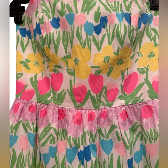 Lilly Pulitzer EUC Size 0 Pretty Yellow Pink Green Strapless Mini Sundress (616) - Picture 7 of 13
